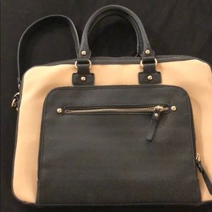 Nude and black Aldo laptop bag